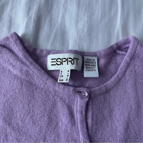 Esprit Lilac Merino Wool Cardigan - Picture 2 of 5